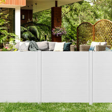 Load image into Gallery viewer, Gymax Outdoor PVC Privacy Panels 2-Pack Picket Fence W/ 3 Cuspidal Foot Stakes White
