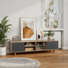 Load image into Gallery viewer, Gymax 63&#39;&#39; TV Stand Media Entertainment Center Console w/2 Doors &amp; Open Shelves
