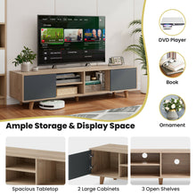 Load image into Gallery viewer, Gymax 63&#39;&#39; TV Stand Media Entertainment Center Console w/2 Doors &amp; Open Shelves
