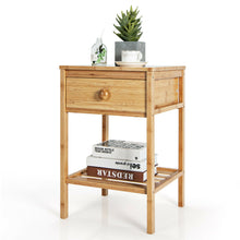 Load image into Gallery viewer, Gymax Bamboo Nightstand Natural Side End Table w/Drawer for Living Room Bedroom
