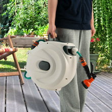 Load image into Gallery viewer, Gymax Retractable Hose Reel Wall Mounted 1/2'' 49ft Any Length Lockw/Hose Nozzle
