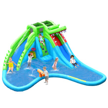 Load image into Gallery viewer, Gymax Crocodile Inflatable Water Slide Park Kids Bounce House w/ Dual Slides Without Blower
