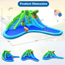 Load image into Gallery viewer, Gymax Crocodile Inflatable Water Slide Park Kids Bounce House w/ Dual Slides Without Blower
