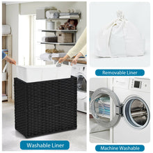 Load image into Gallery viewer, Gymax Laundry Hamper w/Wheels &amp; Lid, 125L 3-Section Clothes Hamper w/2 Liner Bags
