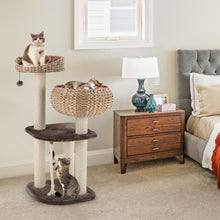 Load image into Gallery viewer, Gymax 41&#39;&#39; Hand-Made Cat Tree Tower Natural Bowl Shaped w/ 2 Perch
