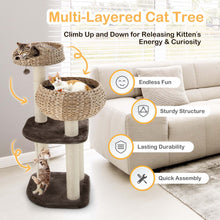 Load image into Gallery viewer, Gymax 41&#39;&#39; Hand-Made Cat Tree Tower Natural Bowl Shaped w/ 2 Perch
