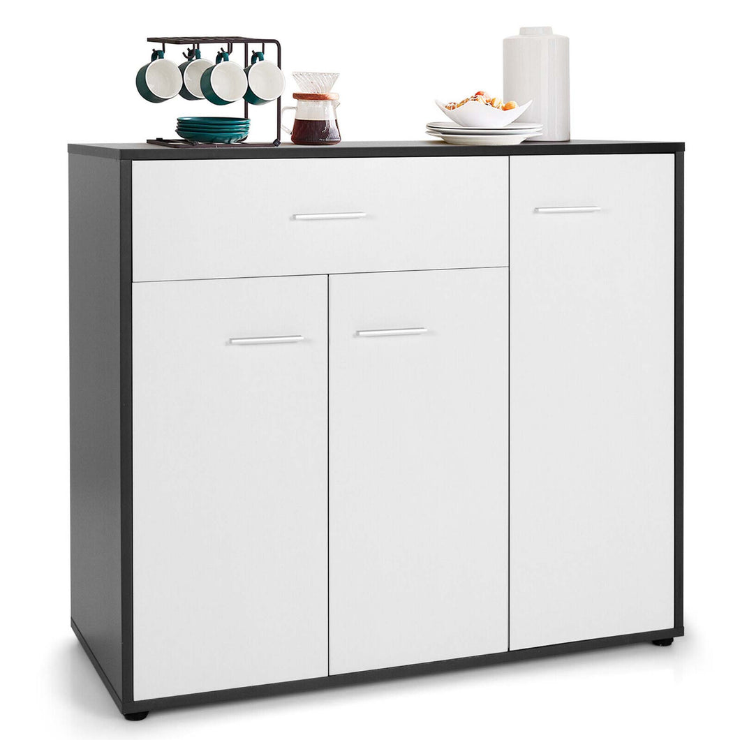 Gymax 3-Door Buffet Sideboard Kitchen Storage Cabinet Console Cupboard w/Drawer