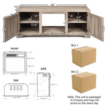 Load image into Gallery viewer, Gymax 58&#39;&#39; Fireplace TV Stand Storage Cabinet Console w/ 18&#39;&#39; 1500W Electric Fireplace
