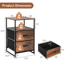 Load image into Gallery viewer, Gymax 2-Drawer Dresser w/ Shelves Fabric Dresser Sturdy Steel Frame Wooden Top Rustic
