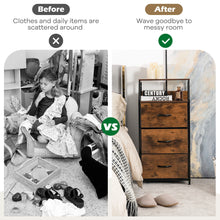 Load image into Gallery viewer, Gymax 3 Drawer Dresser w/ Wood Top Sturdy Steel Frame Storage Organizer Dresser
