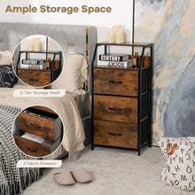 Load image into Gallery viewer, Gymax 3 Drawer Dresser w/ Wood Top Sturdy Steel Frame Storage Organizer Dresser

