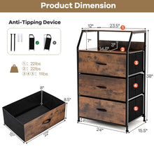 Load image into Gallery viewer, Gymax 2PCS 3 Drawer Dresser w/Top Shelf Storage Tower Cabinet for Bedroom Hallway Nursery

