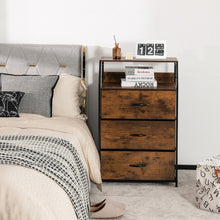Load image into Gallery viewer, Gymax 2PCS 3 Drawer Dresser w/Top Shelf Storage Tower Cabinet for Bedroom Hallway Nursery
