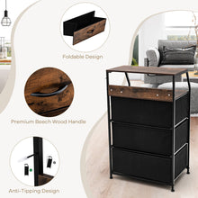 Load image into Gallery viewer, Gymax 2PCS 3 Drawer Dresser w/Top Shelf Storage Tower Cabinet for Bedroom Hallway Nursery
