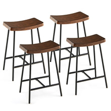 Load image into Gallery viewer, Gymax 4PCS 24&#39;&#39; Industrial Bar Stools Saddle Backless Counter Height Chairs
