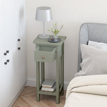 Load image into Gallery viewer, Gymax 2 Tier End Bedside Sofa Side Table with Drawer Shelf Acacia Wood Nightstand Grey
