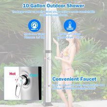 Load image into Gallery viewer, Gymax 7.2 ft 10 Gallon 2-Section Outdoor Solar-Heated Shower w/ Free-Rotating Shower Head
