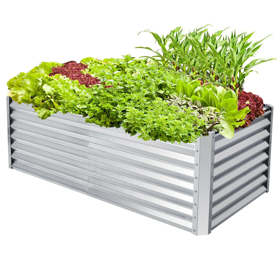 Gymax Raised Garden Bed Large Metal Planter Box Kit for Vegetable Herb 70'' x 35'' x 24''