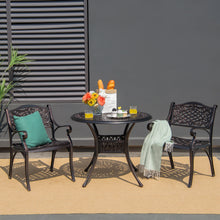 Load image into Gallery viewer, Gymax Set of 2 Outdoor Dining Chairs Cast Aluminum Patio Bistro Chairs Armchairs
