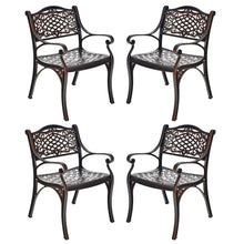 Load image into Gallery viewer, Gymax Set of 4 Outdoor Dining Chairs Cast Aluminum Patio Bistro Chairs Armchairs
