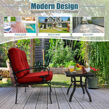 Load image into Gallery viewer, Gymax 2PCS Patio Loveseat &amp; Table Set Conversation Sofa Set w/ Red Cushions
