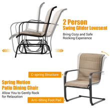Load image into Gallery viewer, Gymax 4PCS Patio Conversation Set Cotton Padded Furniture Set w/ Swing Glider Loveseat
