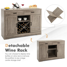 Load image into Gallery viewer, Gymax Kitchen Storage Buffet Cabinet Farmhouse Wooden Sideboard w/2 Drawer &amp; Wine Rack
