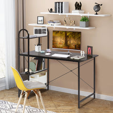 Load image into Gallery viewer, Gymax Reversible Computer Desk Study Workstation Home Office 4-tier Bookshelf
