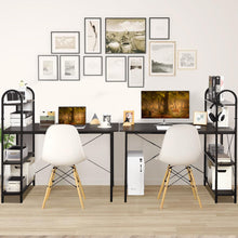 Load image into Gallery viewer, Gymax Reversible Computer Desk Study Workstation Home Office 4-tier Bookshelf
