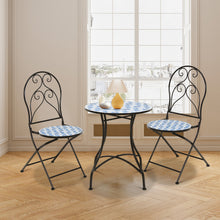 Load image into Gallery viewer, Gymax Set of 2 Folding Patio Bistro Chairs Mosaic Chairs Outdoor Dining Chairs
