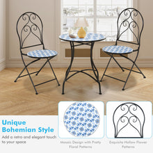 Load image into Gallery viewer, Gymax Set of 2 Folding Patio Bistro Chairs Mosaic Chairs Outdoor Dining Chairs
