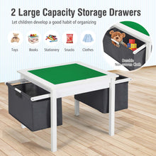 Load image into Gallery viewer, Gymax 2-in-1 Kids Double-sided Activity Building Block Table w/ Storage Drawers White
