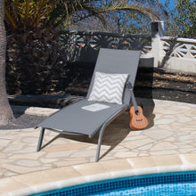 Load image into Gallery viewer, Gymax Outdoor Chaise Lounge Chair Adjustable Patio Recliner w/ Wheels Grey
