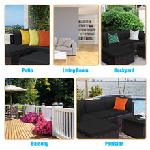 Load image into Gallery viewer, Gymax 5PCS Rattan Patio Conversation Set Outdoor Furniture Set w/ Black Cushions
