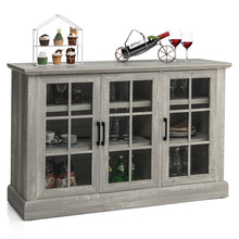 Load image into Gallery viewer, Gymax 55&#39;&#39; Buffet Server Table Storage Cabinet Sideboard Glass Doors Adjustable Shelves
