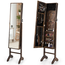 Load image into Gallery viewer, Gymax Standing Jewelry Cabinet Armoire Full Length Mirror Lockable
