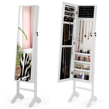 Load image into Gallery viewer, Gymax Standing Jewelry Cabinet Armoire Full Length Mirror Lockable
