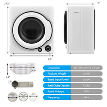 Load image into Gallery viewer, Gymax 13.2 lbs Electric Tumble Compact Laundry Dryer Stainless Steel Tub 1350 W
