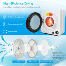 Load image into Gallery viewer, Gymax 13.2 lbs Electric Tumble Compact Laundry Dryer Stainless Steel Tub 1350 W
