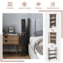 Load image into Gallery viewer, Gymax 3-Tier Folding Bar Cart Kitchen Serving Island Utility Cart Storage Shelves
