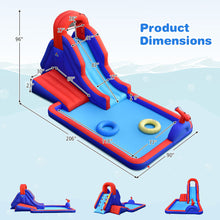 Load image into Gallery viewer, Gymax Inflatable Waterslide w/ Climbing Wall Slide Splash Pool Swim Rings&amp;480W Blower
