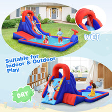 Load image into Gallery viewer, Gymax Inflatable Waterslide w/ Climbing Wall Slide Splash Pool Swim Rings&amp;480W Blower
