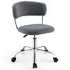Gymax Computer Desk Chair Adjustable Sherpa Office Chair Swivel Vanity Chair