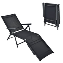Load image into Gallery viewer, Gymax Outdoor Adjustable Chaise Lounge Chair Patio Beach Folding Recliner Lounge
