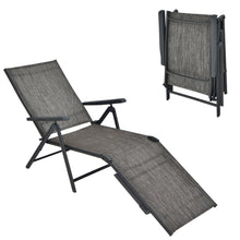 Load image into Gallery viewer, Gymax Outdoor Adjustable Chaise Lounge Chair Patio Beach Folding Recliner Lounge
