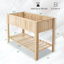 Load image into Gallery viewer, Gymax 47&#39;&#39; Wooden Raised Garden Bed w/Bottom Shelf &amp; Bed Liner Outdoor Elevated Planter Box
