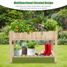 Load image into Gallery viewer, Gymax 47&#39;&#39; Wooden Raised Garden Bed w/Bottom Shelf &amp; Bed Liner Outdoor Elevated Planter Box
