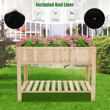 Load image into Gallery viewer, Gymax 47&#39;&#39; Wooden Raised Garden Bed w/Bottom Shelf &amp; Bed Liner Outdoor Elevated Planter Box

