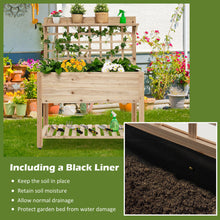 Load image into Gallery viewer, Gymax Raised Garden Bed Mobile Elevated Wooden Planter Box w/ Wheels Trellis Shelf
