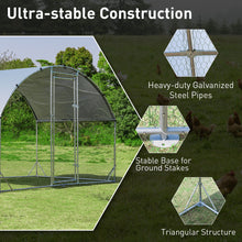 Load image into Gallery viewer, Gymax Large Metal Chicken Coop Outdoor Galvanized Dome Cage w/ Cover 9 ft x 6.2 ft
